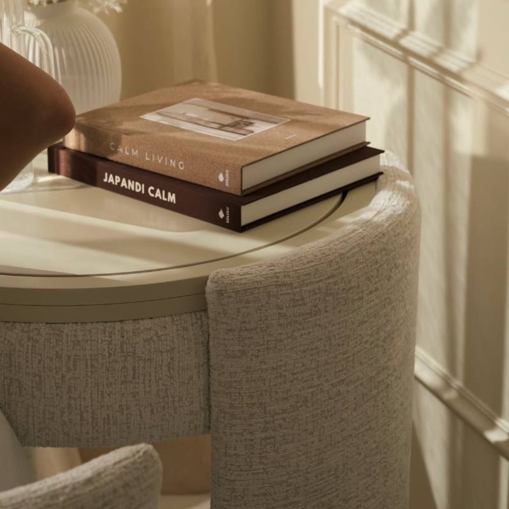 Closed — a round side table